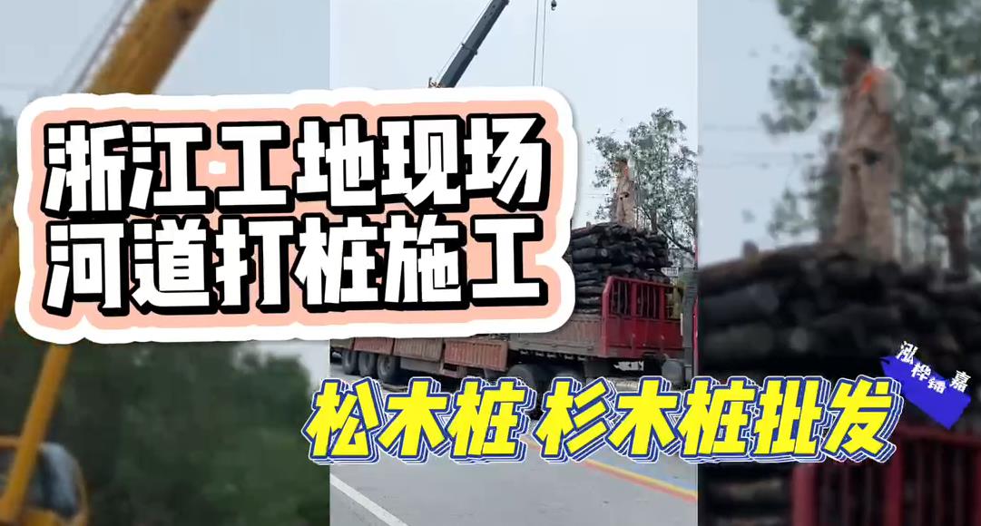 木樁廠家承接松木樁、杉木樁工地施工與批發(fā)視頻